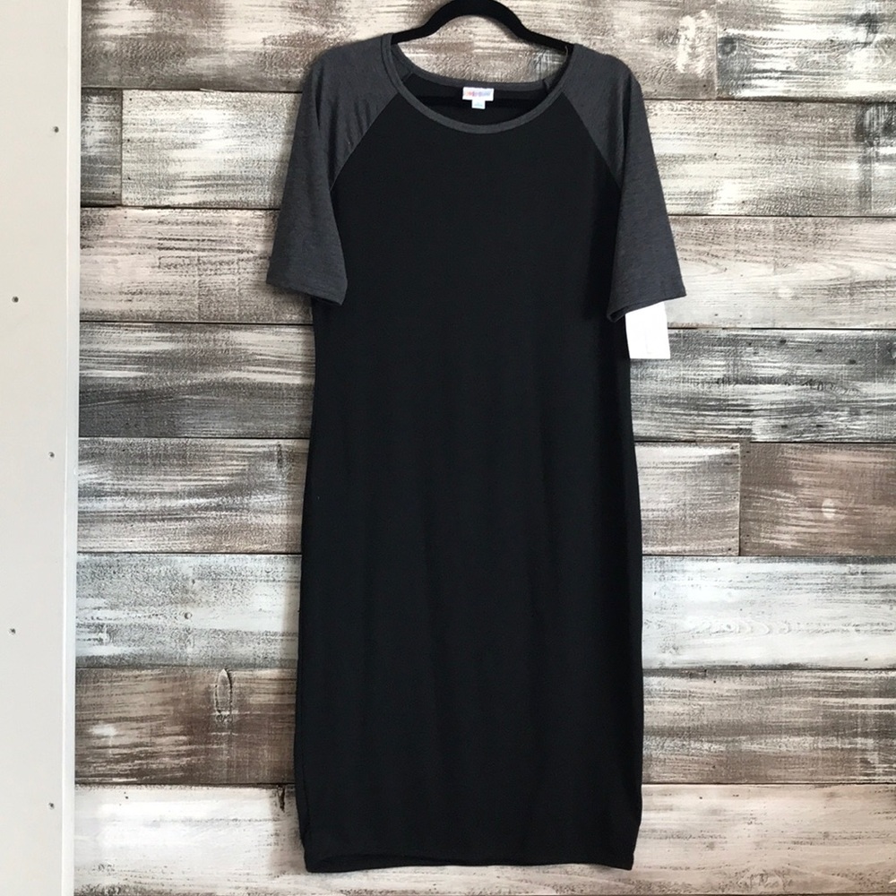 LuLaRoe Black and Gray Julia Dress